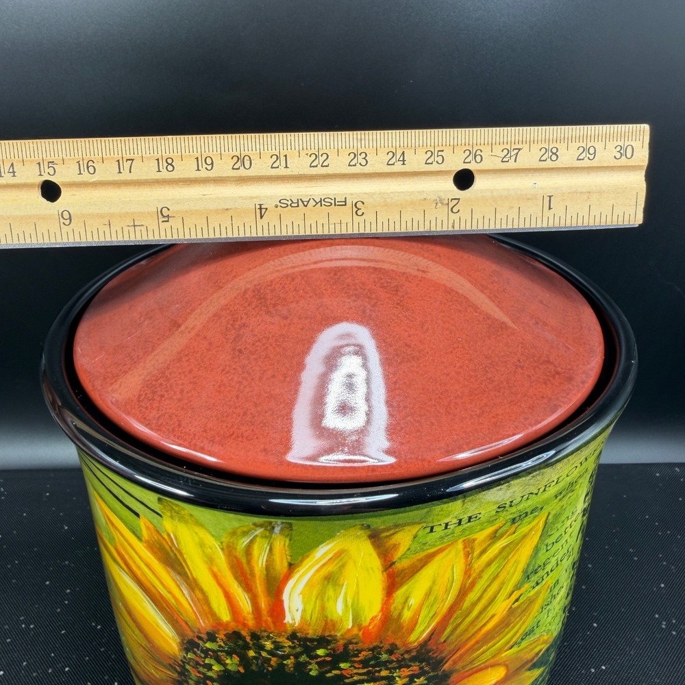 Certified International Lori Siebert Sunflower Bee Ceramic Canister Jar La Fleur - Picture 3 of 14